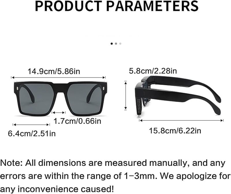 As Shown Size Embedded Sunglasses For Girls Boys Oversized Hip Hop Shades Travel Photo Props - Image 4